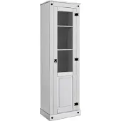 Notio Living Mexico-Vitrinekast - Glasdeur - Wit Grenen