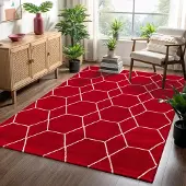 Muratap Trellis uni effen laagpolig vloerkleed modern 140x200 cm