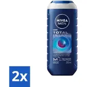Nivea 2 x MEN - Douchegel - Total Relax - 250 ml - Douchegel - Ontspanning - Gezicht - Haar - Lichaam