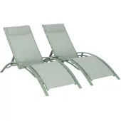 Sweeek - Set van 2 aluminium en textileen ligbedden - louisa