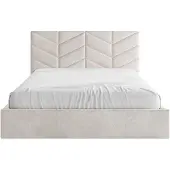Vente-unique Bed met opbergruimte stof crème 200 x 200 cm