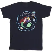 Disney Heren De Kleine Zeemeermin Leest Boek T-Shirt (Marineblauw)