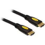 DeLOCK 83737 HDMI-kabel HDMI Aansluitkabel HDMI-A-stekker 0.5 m Zwart Vergulde steekcontacten, 4K UHD, Verdraaid