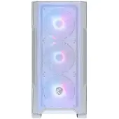 MSI MAG FORGE M100R - microATX-toren spelen - zijpaneel met raam (gehard glas) - geen voeding (ATX) - wit - USB/Audio