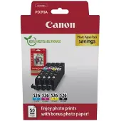 Canon Inktcartridge CLI-526 Origineel Combipack Zwart, Cyaan, Magenta, Geel 4540B019