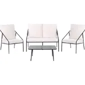 Beliani USTICA - Loungeset 4-zits - Zwart - Staal