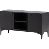 Ebuy24 Piring TV-meubel 2 deuren, 2 planken zwart.