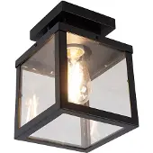 QAZQA Industriële slimme buitenplafondlamp zwart incl. ST64 Wifi - Rotterdam