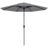 Madison Paros luxe stokparasol Ø300cm | light grey (lichtgrijs)