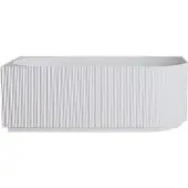 Mueller Almar hoek ligbad ribbel 180x80cm glans wit links