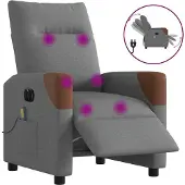 Syfax Massagestoel elektrisch verstelbaar stof donkergrijs