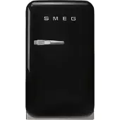Smeg Koelkast Retro Vrijstaande ijskast Koelkast, Jaren 50, Enkeldeurs, Vrijstaand , Positie scharnier: Rechts, Zwart