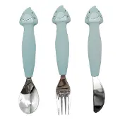 Trixie Baby 3-delige siliconen bestek - Mr. Shark