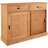 Home affaire Dressoir Schröder Commode, 2 schuifdeuren, 2 lades, van massief dennenhout