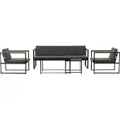 Ebuy24 Loungeset Dakar | Venture Home polyester zwart 188x67x80 cm loungesets | NADUVI