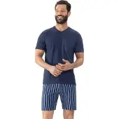 Mey Pyjama kort blauw / donkerblauw