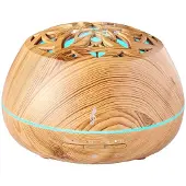 BigBen Interactive Aromasound Lilywood Aromadiffuser en Vernevelaar - Bluetooth Speaker - Hout