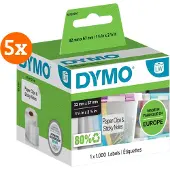 Dymo Verwijderbaar Etiket 32x57mm 1000 stuks 5-pack