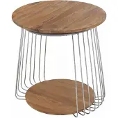 MCA salontafel MCW-P60, bijzettafel koffietafel loungetafel, metaal MDF rond Ø 50 cm ~ bruin