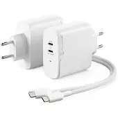 Alogic Rapid Power 63W snellader met dubbele USB-C poort + 2 meter kabel