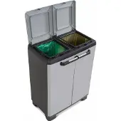 Keter Split basic recycling system - 68x39x85 cm - donker grijs/zwart