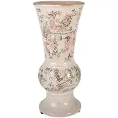 Clayre & Eef Vaas Ø 15x32 cm Beige Keramiek