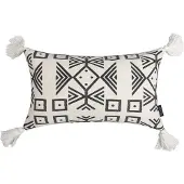 NOVÉE Sierkussen black / white tassle | 30 x 50 cm | polyester