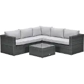 Garden Impressions Lyon loungeset 4-delig donker grijs