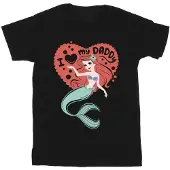 Disney Meisjes De Kleine Zeemeermin Love Daddy T-shirt katoen (Zwart)