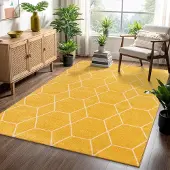 Muratap Trellis uni effen laagpolig vloerkleed modern 120x170 cm