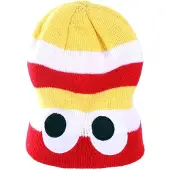 Scheepers Muts gebreid rood, wit en geel | carnavals beanie (rood, wit en geel)