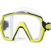 Tusa Freedom HD M1001 – Premium snorkelmasker & duikbril van hypoallergeen siliconen met breed panoramisch zicht en één venster – Transparant/Geel – M1001 FY