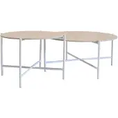 Giga Meubel Salontafel Abano Travertin Rond Set van 2