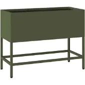 vidaXL Verhoogde Tuin Plantenbak Olijfgroen 60 x 26 x 45 cm Staal