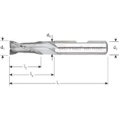 Rotec HSS-E spiebaanfrees, kort, AlCrN, ø18