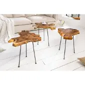 Invicta Unieke bijzettafel WILD 40 cm teakhouten salontafel - 36578