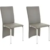 Notio Living Britta-Eetkamerstoel - Set van 2 - Grijs PU
