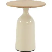 4 Seasons Outdoor June lounge tuintafel hoogglans keramiek creme 45xH55 cm
