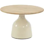 4 Seasons Outdoor June lounge tuintafel hoogglans keramiek creme 60xH40 cm
