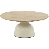 4 Seasons Outdoor June lounge tuintafel hoogglans keramiek creme 80xH35 cm