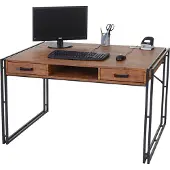 Mendler Bureau -A27, bureau computer computer, 122x70cm 3D structuur ~ wilde eik look