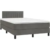 vidaXL Boxspring met matras fluweel donkergrijs 120x190 cm