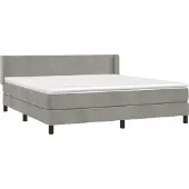 Syfax Boxspring met matras fluweel lichtgrijs 180x200 cm