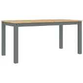 vidaXL Eettafel PANAMA 160x80x75 cm massief grenenhout grijs