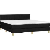 Syfax Boxspring met matras stof zwart 180x200 cm