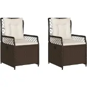 vidaXL Tuinstoelen 2 st verstelbaar poly rattan bruin