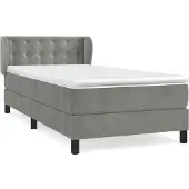 Syfax Boxspring met matras fluweel lichtgrijs 90x200 cm