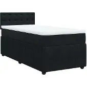 Syfax Boxspring met matras fluweel zwart 90x200 cm