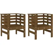 vidaXL Tuinstoelen 2 st 61,5x53x71 cm massief grenenhout honingbruin