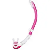 Tusa Platina II Hyperdry – Premium snorkel met Hyperdry-systeem en hypoallergene siliconen mondstuk – Roze/Transparant – SP-170 BP